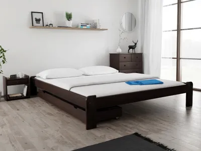 Obrázok produktu pre Posteľ Ada 180 x 200 cm, orech Matrac: Bez matraca, Rošt: S lamelovým roštom