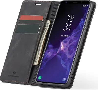 Image de SPACECASE Etui portefeuille pour Galaxy S9 Noir