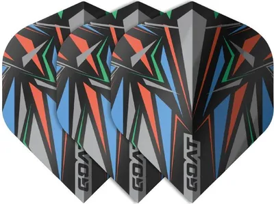 Produktbild von GOAT - Athlete No2 Flights, Schwarz, 100 Mikron, 3 Dartflights, Standardflights