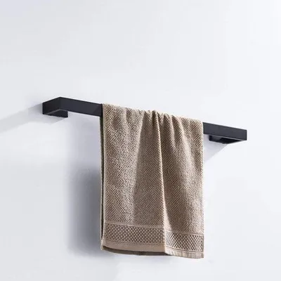 Zdjęcie produktu dla Akcesorium łazienkowe 60 cm, czarne – stal nierdzewna.