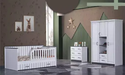Immagine prodotto di Cameretta per bambini letto cassettiera bianco armadio 3 pezzi.