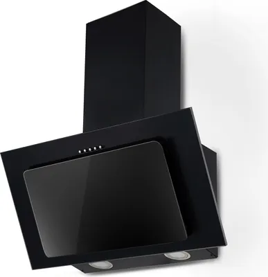 Produktbild von respekta Dunstabzugshaube Schräghaube Wandhaube kopffrei Glas 60 cm schwarz LED