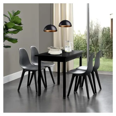 Produktbild von 2er Set Esszimmerstuhl 'Brevik' 83 x 54 x 48 cm Kunststoff Grau/Schwarz
