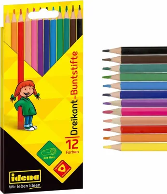 Produktbild von Idena Buntstifte dreikant 12 Stück Kartonetui