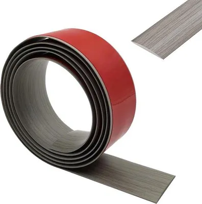Produktbild von Selbstklebendes Übergangprofil, 1,5m x 5cm Trittstufen, PVC-Übergangsprofil, selbstklebende Vinyl-Übergangsstreifen, für Fliesen, Holzböden, graue Holzoptik