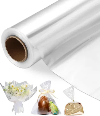 Imagen del producto de Película de celofán transparente, 86 cm x 30 m, para envolver regalos, especialmente flores