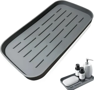 Imagen del producto de Alfombrilla de silicona para escurrir, flexible, de 25,5 x 13,2 cm, para la cocina
