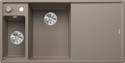 Produktbild von BLANCO AXIA III 6 S, SILGRANIT® PuraDur®, tartufo, Becken links, mit Holzschneidbrett