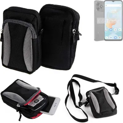 Produktbild von K-S-Trade Holster Schutz Hülle kompatibel mit UMIDIGI G5A Handy Hülle Gürteltasche Umhängetasche mit Zusatzfach schwarz