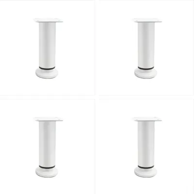 Produktbild von INF 120mm Verstellbare Möbelfüße aus Stahl - Für Tische, Sofas, Schränke - 4er Set Weiß