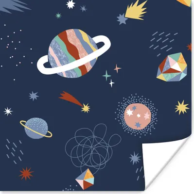 Produktbild von MuchoWow® Poster Kinder - Weltraum - Sterne 75x75 cm - Wand Dekoration