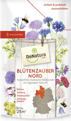 Produktbild von Greenfield ReNatura Blütenzauber Wildblumen Blumen Samen Region Nord 0,275kg für ca 25 m²
