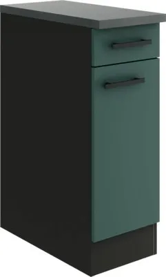 Immagine prodotto di Base Optifit con cassetto e anta a battente Verona405 LxPxH 30 x 60 x 84,8 cm verde opaco smontato Cerniera reversibile KUVE U306-9+