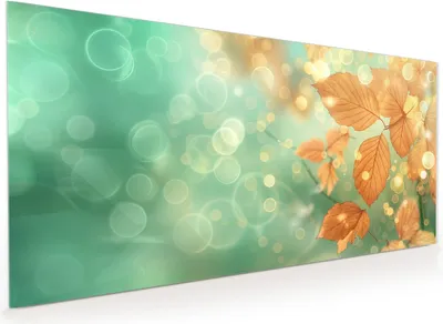 Produktbild von Küchenrückwand Spritzschutz Glas mit Motiv Herbstliche Blätter 40 x 40 cm