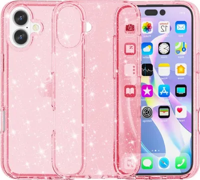 Produktbild von iPhone 16 Hülle - Coverup Glitzer TPU Back Cover - Rosa