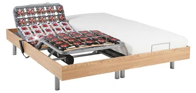Produktbild von CASSIOPEE III entspannungsset von Ysmée, alle latexfliesen - OKIN motors - 2 × 90 × 200 cm (L × B × H) - Farbe eiche