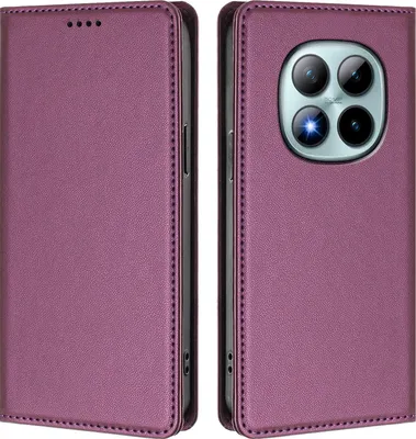 Produktbild von Handyhülle für Xiaomi Redmi Note 15 Pro+, Kunstleder Klapphülle Stoßfeste Magnetische Hülle mit Ständer Lila