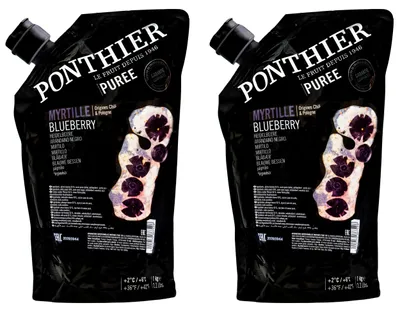Produktbild von Ponthier HEIDELBEEREN PÜREE Frucht-Püree 2x 1KG
