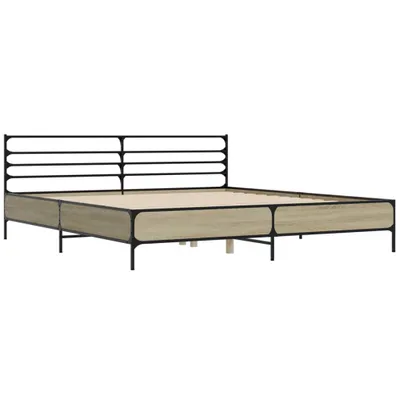 Produktbild von Bettgestell Sonoma-Eiche 200x200 cm Holzwerkstoff und Metall