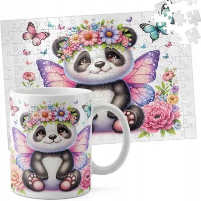 Obrázok produktu pre SADA: HRNČEK + PUZZLE (110 dielikov) – MOTÍV: PANDY