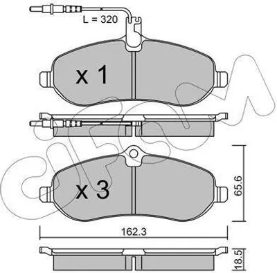 Produktbild von CIFAM Bremsbeläge Satz Vorne Bremsklötze für CITROËN JUMPY Kasten 822-707-0
