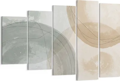 Produktbild von Bild auf Leinwand - Leinwandbild - 5 Teile - Aquarell Räder Pastell - 150x100cm - Wand Bild - Wanddeko - Wandbilder - Leinwanddruck - Bilder - Wanddekoration - Leinwand bilder - EG150x100-4842