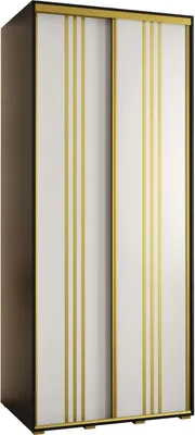 Produktbild von MEBLE KRYSPOL Davos 6 Schrank, zwei Türen - 235,2x100x60 cm - Schwarz Weiß Gold