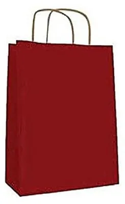 Kraftpapier-Geschenktüte 25x11x31 cm rot, 50 Stück