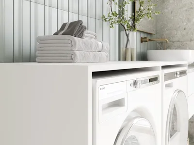 Immagine prodotto di DORA Armadio per lavatrice largo 130 cm Bianco Opaco Armadio soprabanco Armadio per lavatrice o asciugatrice per bagno