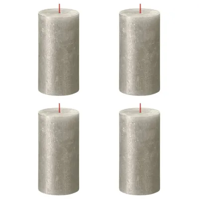 Obrázek produktu pro Bolsius Rustikální svíčky Shimmer 4 ks 130x68 mm Šampaňské