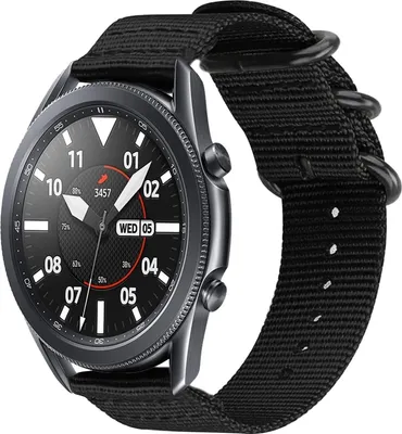 Produktbild von Strap-it Samsung Galaxy Watch 3 45mm Nylon schnallenband (Schwarz)