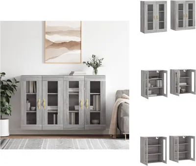 Produktbild von vidaXL Wandschränke 2 Stk. Grau Sonoma Holzwerkstoff -  Sideboards
