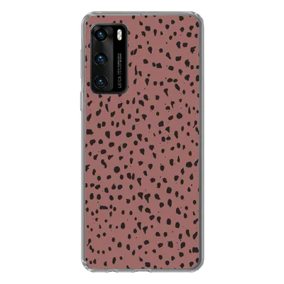 Produktbild von MuchoWow® Handyhülle Schutzhülle Hülle für Huawei P40 Polka dots - Muster - Schwarz Silikon Softcase Handy Hülle - Handytasche