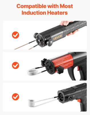 Produktbild von VEVOR 10 Stück Magnetinduktionsheizspule, Induktionsheizzubehör, Mini-Heizspulensatz mit Flexibilität und langer Lebensdauer, zum Entfernen von verrosteten Schrauben und Muttern, 8 Spulen + 1 U-förmig + 1 Freiform, 8 gemeinsame Spulen+1 e Spule+1 U-förmige Spule