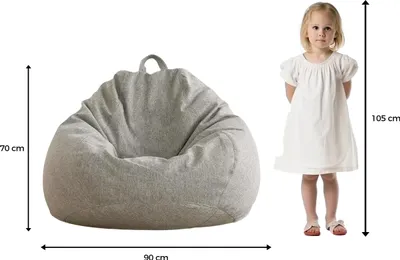 Obrázek produktu pro sedací vak s výplní z EPS kuliček Puff Relax křeslo Sedací polštář Podlahový polštář sedací vak 90x110x50cm 250L Světle šedý