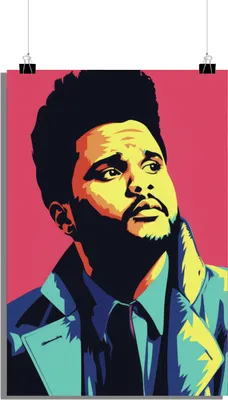 Produktbild von Musik Poster - The Weeknd Poster - Pop Art Poster -Porträt Poster - 51x71cm - Perfekt zum Einrahmen