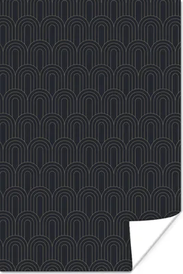 Produktbild von MuchoWow® Poster Modernismus - Bogen - Art deco - Schwarz 120x180 cm - Kunstposter