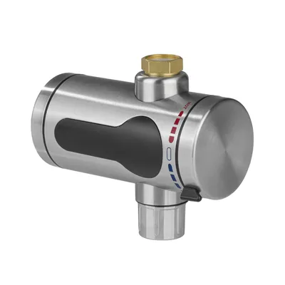 Produktbild von GARVIDA Durchlauferhitzer Kompakt - Edelstahl/schwarz Durchlauferhitzer Kompakt Edelstahl Garten Heizung 3600W Elektrisch 60 °C LED