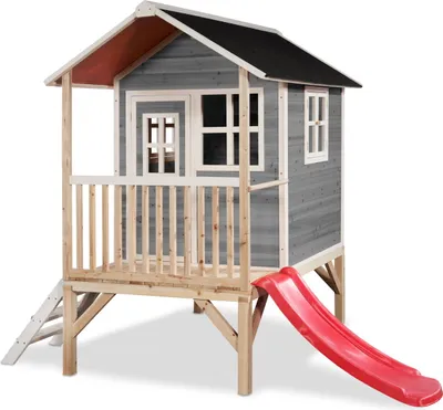 Produktbild von EXIT Loft 300 Holz Spielhaus, Spielhaus für Draußen,Holz, Kinder, Grau