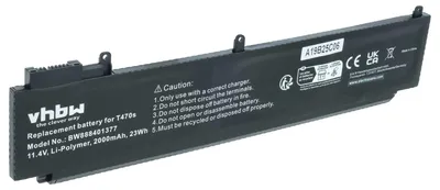 Produktbild von vhbw Akku kompatibel mit Lenovo ThinkPad T470s 20HGS00V00 Notebook (2000 mAh, 11,4 V, Li-Polymer)