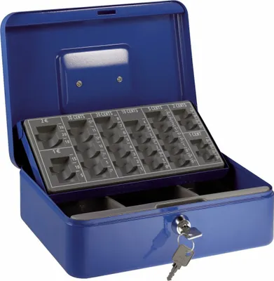 Produktbild von Geldzählkassette Euro BxTxH 250x180x90mm blau Packung mit 16 Stück