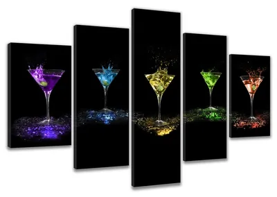 Produktbild von 6303 Cocktails Leinwandbild 5-teilig 200x100 cm