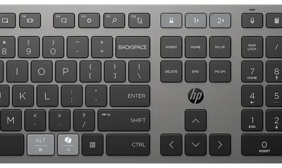 Produktbild von HP 720 Kombo mit wiederaufladbarer kabelloser Tastatur und Maus für mehrere Geräte, Volle Größe (100%), Kabellos, USB + Bluetooth, Mechanischer Switch, Schwarz, Maus enthalten