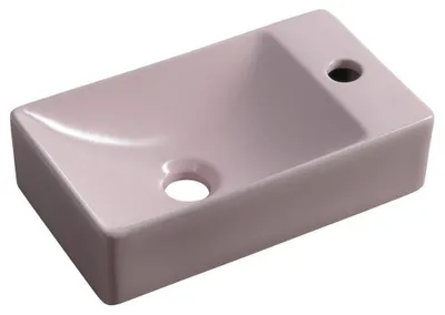 Produktbild von MARGITHA Keramik-Waschtisch 38x22cm, Armaturloch auf der rechten Seite, Rosa