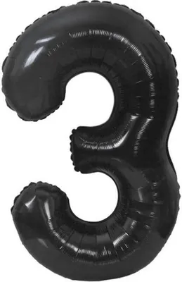 Image de Ballon de baudruche, numéro 3, noir mat, 85 cm