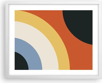 Produktbild von Gerahmtes Poster - Weißer Rahmen - Abstraktion die Farben Radius - 50x40 cm - Wand Bild - Wanddeko - Wandbilder - Wandposter - Bilderrahmen - Bilder - Kunstdruck - Wandbild - P2WAA50x40-4267