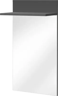 Produktbild von Wandspiegel DELAN Anthrazit mit Ablage, 60 cm breit, 104 cm hoch, 25 cm tief