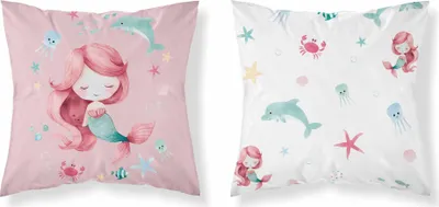 Image de Housse de coussin, housse de coussin en coton pour enfant 40 x 40 cm psba 0046a Sirène