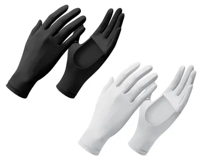Produktbild von Paar sommerliche Eisseiden-Sonnenschutzhandschuhe für Damen, Outdoor-Handschuhe zum Autofahren und Radfahren, atmungsaktive Hohlhandschuhe mit freien Handflächen