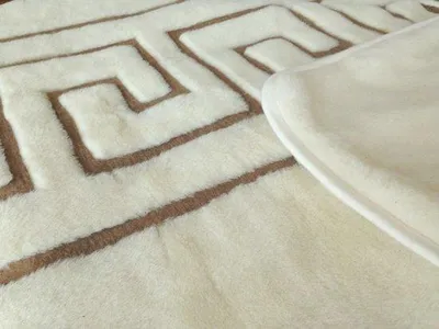 Image de Couverture en laine premium Unyqoos® – Mélange de Laine et de laine de chameau, double face, 2 x 450 g/m², e Woolmark®, lavable, couleur écru, 180 x 200 cm – chaude et respirante